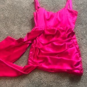 Katie May Vibrant Pink Satin Chemise
